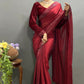 Vastranavya Maroon Rangoli Silk Swarovski work Ready to Wear Saree | Swadesiicart