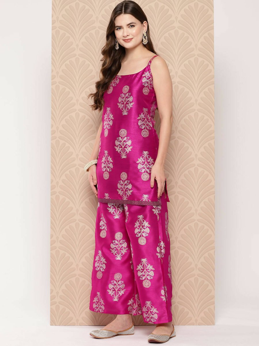 Ahalyaa Women's Traditional wear Kurta Set - Pink | Swadesiicart