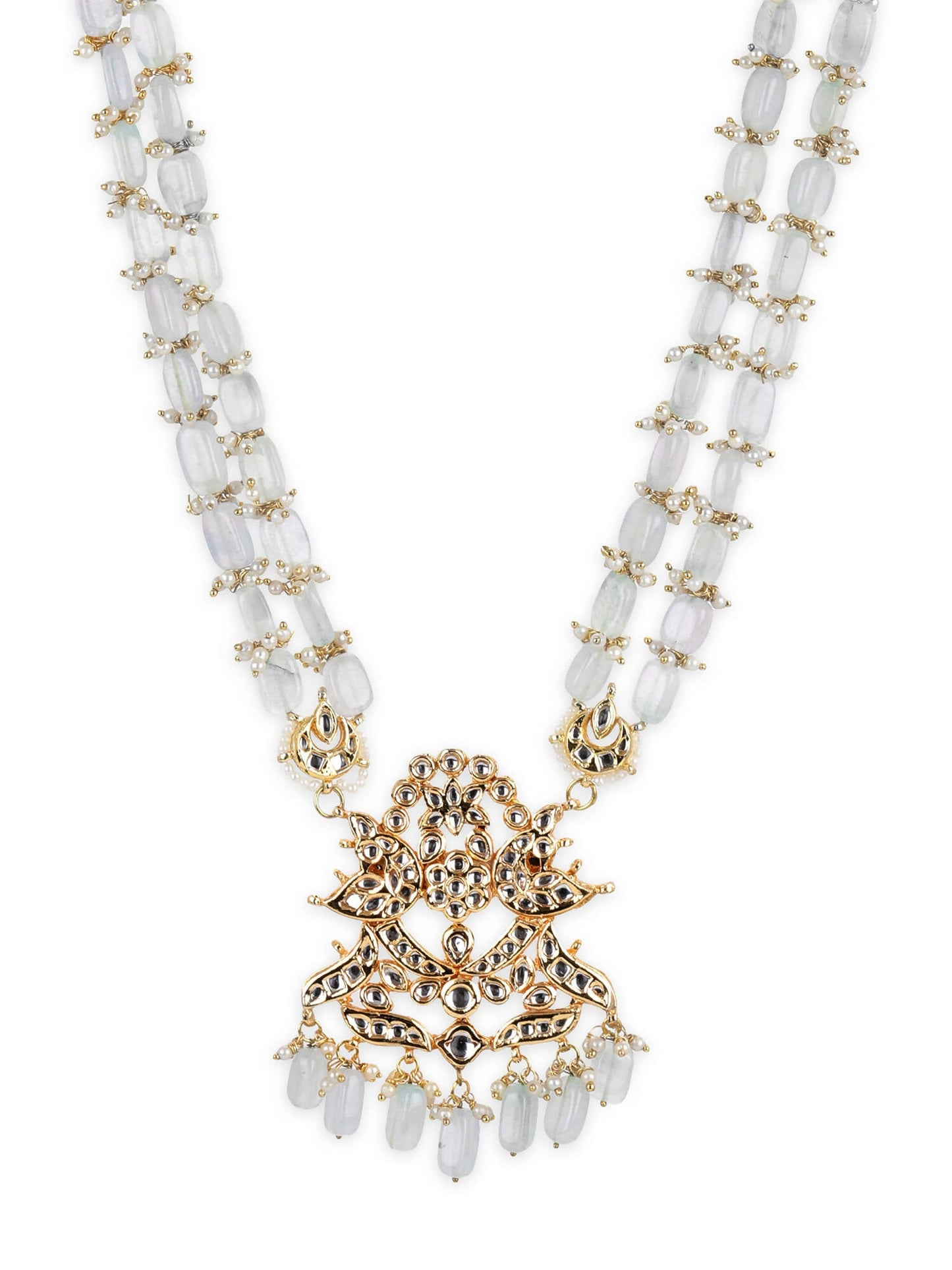 Gold-Toned White Brass Gold-Polished Necklace - Ruby Raang | Swadesiicart
