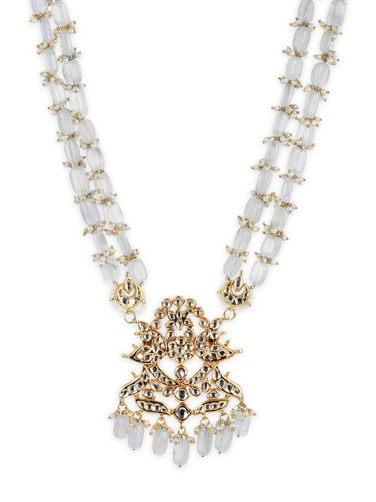 Gold-Toned White Brass Gold-Polished Necklace - Ruby Raang | Swadesiicart