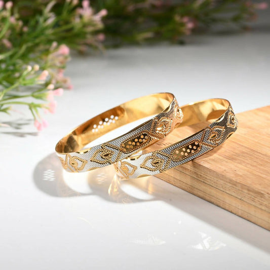 Afast Designer Fancy Party Bangle/ Kada Set, Gold, Metal, Pack Of 2 - Afast Enterprises