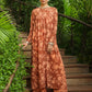 Janasya Brown Georgette Floral Kurta, Bottom & Inner | Swadesiicart