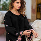 Anaita Black Embroidered And Viscose Thread Work Cotton Salwar Suit