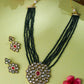 NVR Women Gold-Polished Kundan Studded Jewellery Set - Swadesiicart