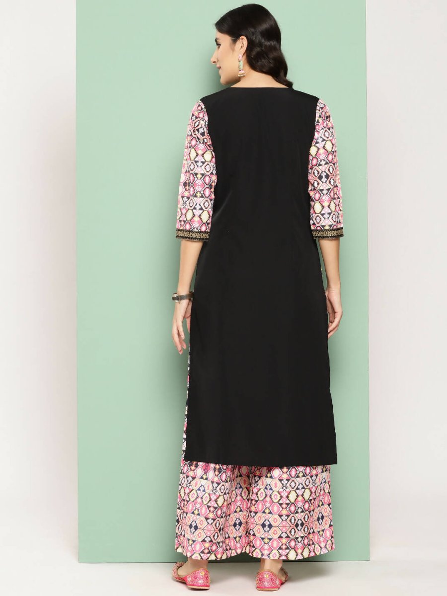 Ahalyaa Women's Traditional wear Kurta Set - Black | Swadesiicart