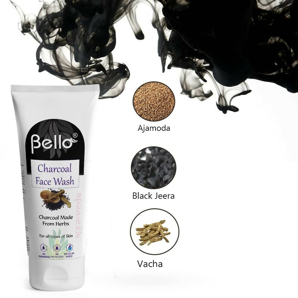 Bello Herbals Charcoal Face Wash - Swadesiicart