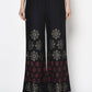 Aniyah Rayon Black Color Block Print Flared Slip-On Palazzo (AN-188K)