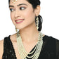 Mominos Fashion Johar Kamal Gold-Polished Rani Haar with White and Off white Pearls Jewellery Set - Swadesiicart