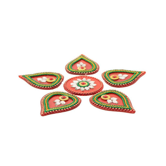 Kundan HandiKrafts Tilak Shaped Rangoli Pink (Baby) - Swadesiicart