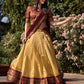 Lorenvalley Cream Kanchipuram Zari Weaving Work Lehenga Choli with Dupatta | Swadesiicart