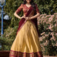 Lorenvalley Cream Kanchipuram Zari Weaving Work Lehenga Choli with Dupatta | Swadesiicart