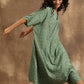 trueBrowns Light Green Bandhani Printed Silk Oversized Kurta Pant Set | Swadesiicart
