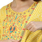 Anubhutee Women's Cotton Knee-Length Ethnic Motifs Maternity A-Line Midi Yellow Dress | Swadesiicart
