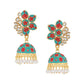 NVR Women Green Dome Shaped Jhumka Earrings | Swadesiicart