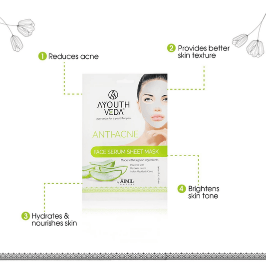 Ayouthveda Anti Acne Face Serum Sheet Mask - Swadesiicart