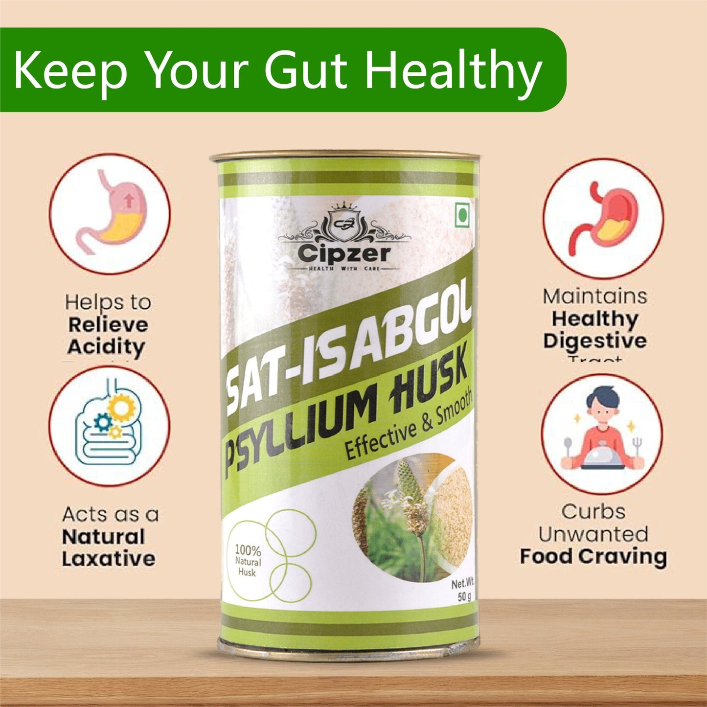 Cipzer Sat-Isabgol Psyllium Husk | Swadesiicart