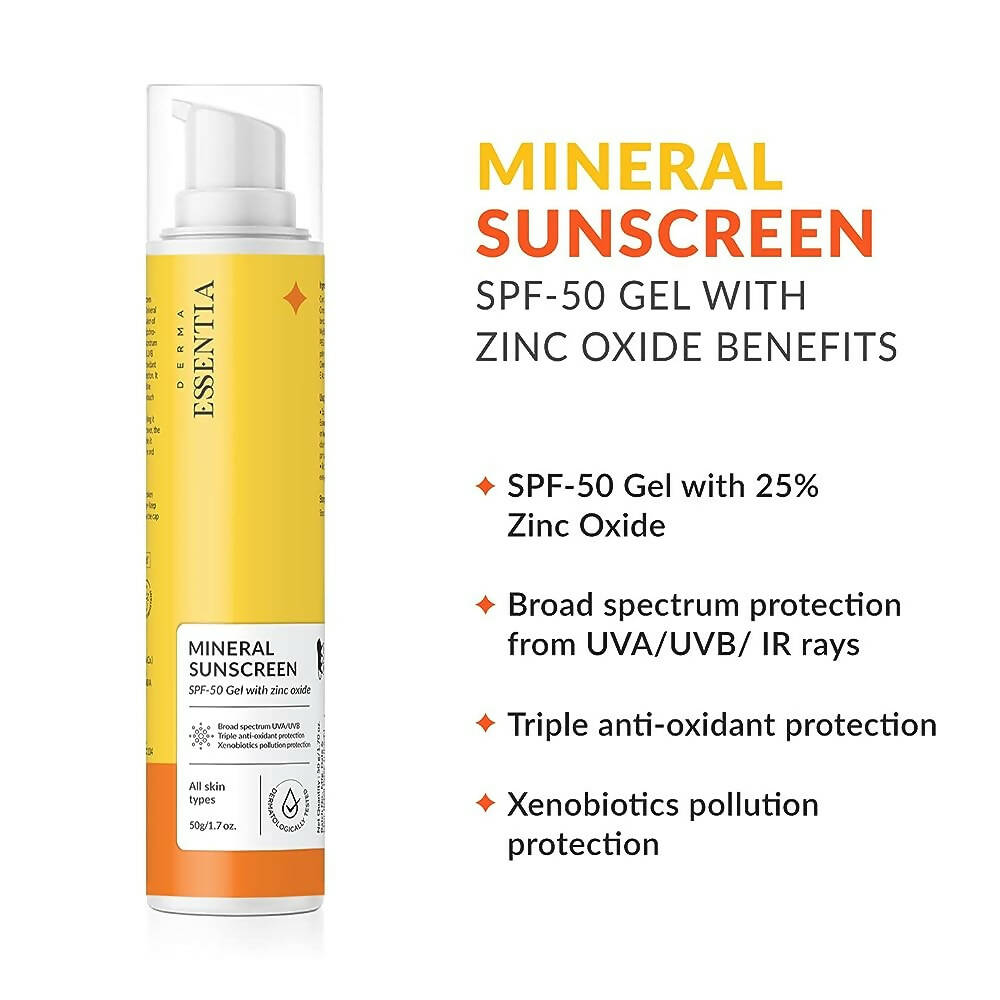 Derma Essentia SPF 50 Mineral Sunscreen Gel | Swadesiicart