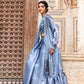 Sky Blue Tom Silk Plain Ready To Wear Saree With Stitched Blouse - Satiksha | Swadesiicart
