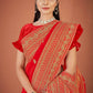 Vamsee Red Organza Saree - Swadesiicart