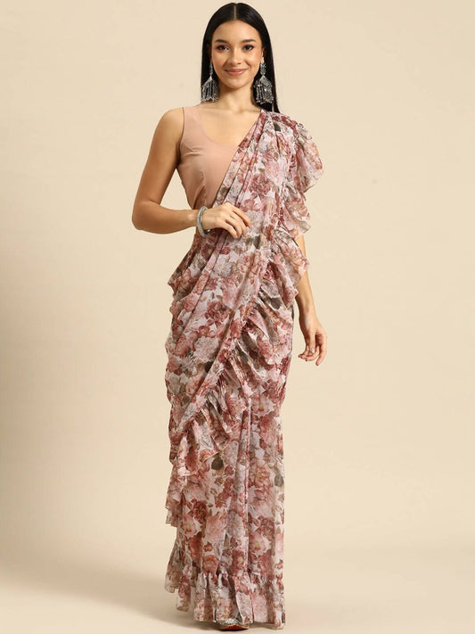 Ahalyaa Women's Traditional Wear Saree - Pink Color | Swadesiicart