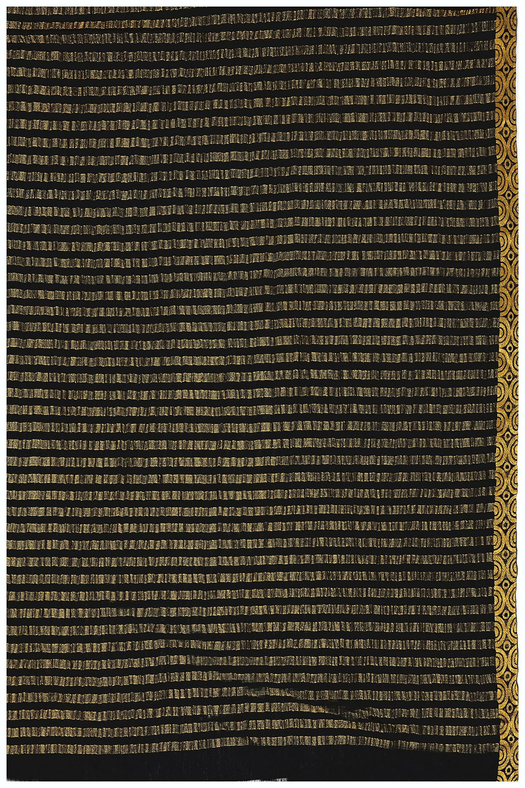 Mimosa Women's Banarasi Chiffon Black Saree | Swadesiicart