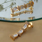Long Kundan and Diamond Earrings (Gold) - Ruby Raang - Swadesiicart