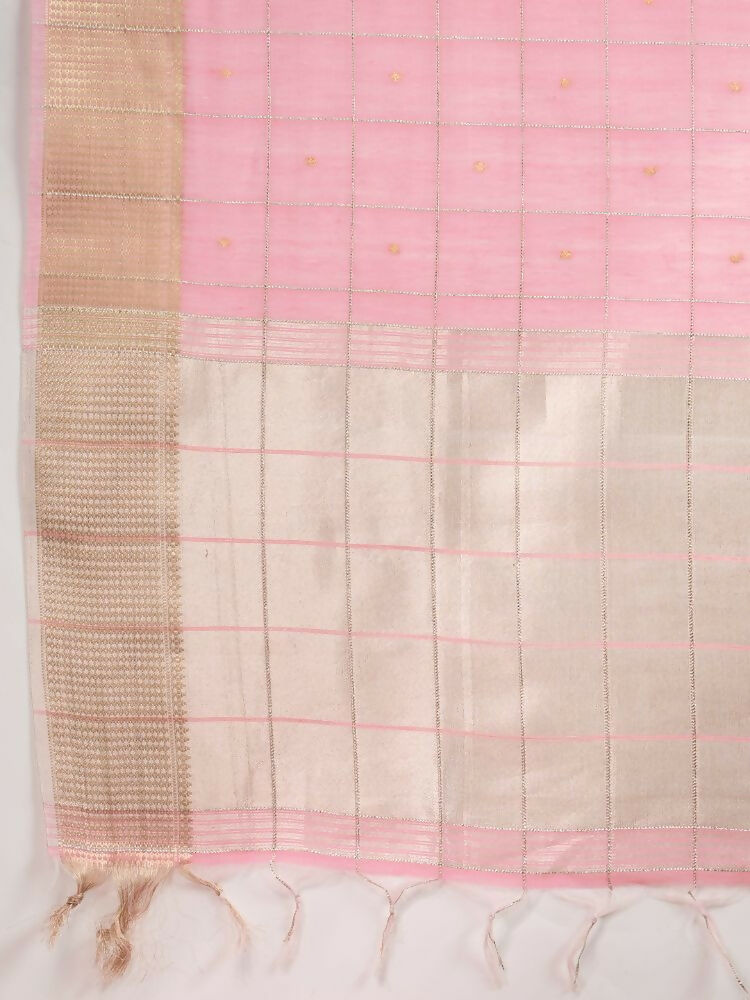 Vishnu Weaves Women's Gajri Soft Silk Zari Woven Saree with Blouse - Swadesiicart