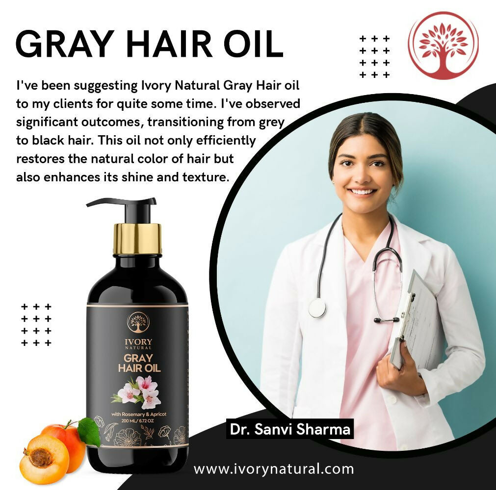 Ivory Natural Gray Oil Restore Natural Black Hair And Shine | Swadesiicart