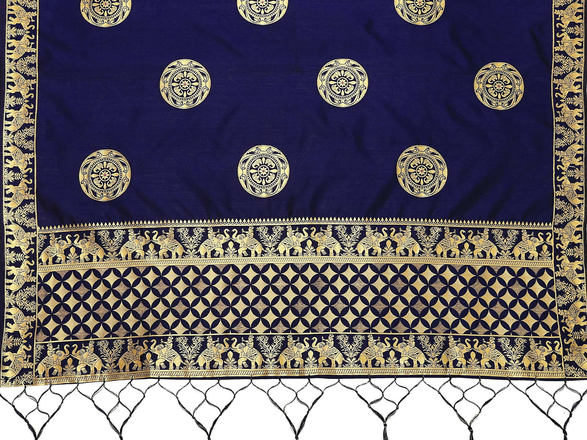 Mimosa Women's Banarasi Art Silk Navy Dupatta | Swadesiicart