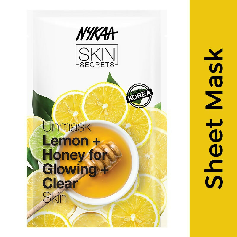 Nykaa Skin Secrets Indian Rituals Lemon + Honey Sheet Mask For Glowing & Clear Skin - Swadesiicart