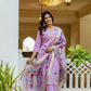 The52 Lavender Women's Gorgeous Embroidered work Viscose Gadhwal Fabric Straight Kurta, Pant and Dupatta Set - Swadesiicart