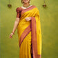 DEIANA'S Beautiful Designer Golden zari Soft Lichi Silk Saree - Yellow - Swadesiicart