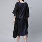 Ahalyaa Women Black Crepe Glitter Printed Kaftan Kurta | Swadesiicart