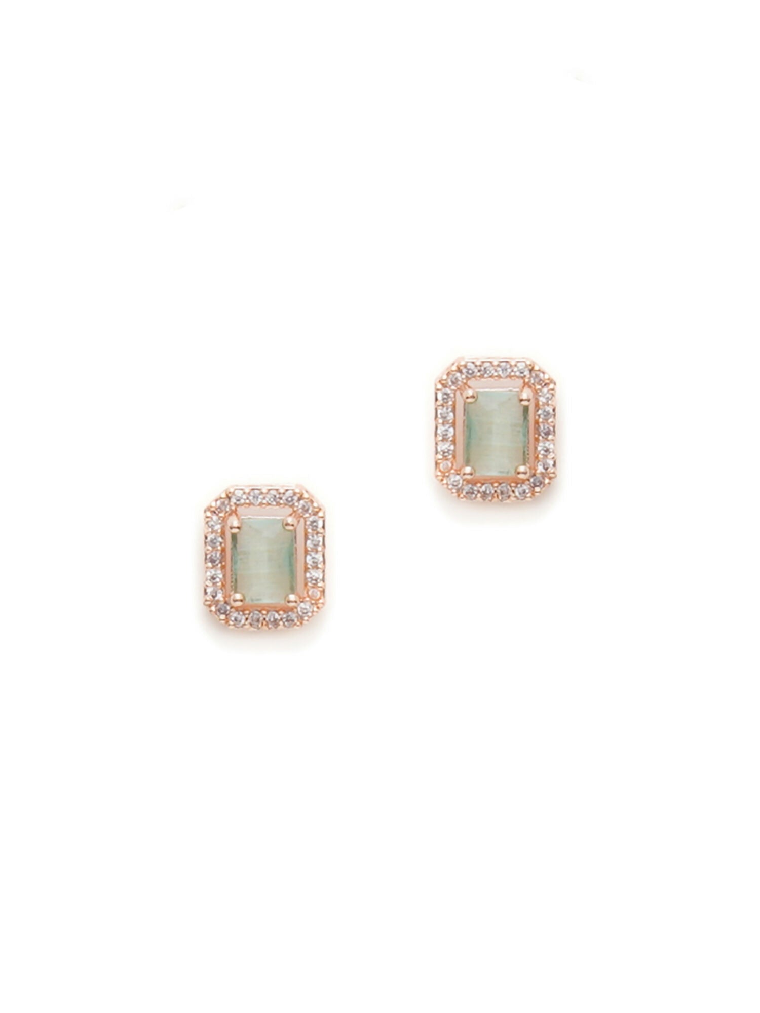 stone stud (mint green ) - Ruby Raang - Swadesiicart
