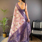 Joban Fashion Light Purple Floral Motifs Banarasi Silk Sarees | Swadesiicart