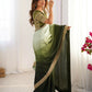Exclusive Collection Pista Green Party Wear Chinon Salk Saree - Swadesiicart