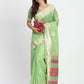Shree Shyam Fashion Linen Cotton Light Green Saree