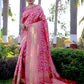 Partywear Designer Pink Banarasi Silk Fancy Saree - Starwalk | Swadesiicart