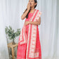 Aayaa Designer Printed Chinon Crochet Sequance Kids Lehenga Choli - Pink