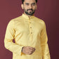 Anaita Yellow Solid Soft Jacquard Silk Straight Kurta