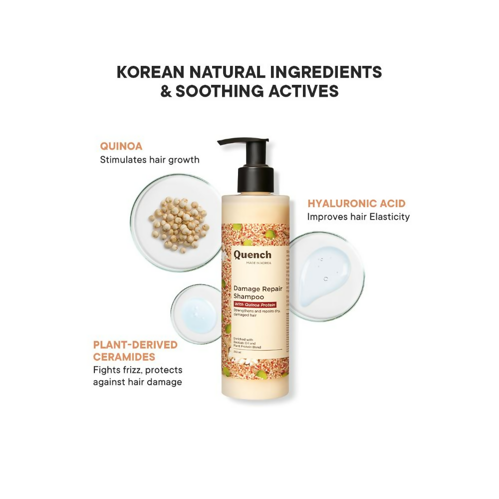 Quench Damage Repair Shampoo with Quinoa & Ceramides | Swadesiicart