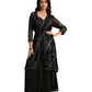 Black Crepe Silk Sequence Embroidered & Stone Work With Sequence Work Jacket Saree With Stitched Blouse - Mohmanthan La Belle