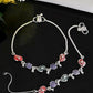 VOJ Set of 2 Silver Plated Designer Multi Color Anklet - Swadesiicart