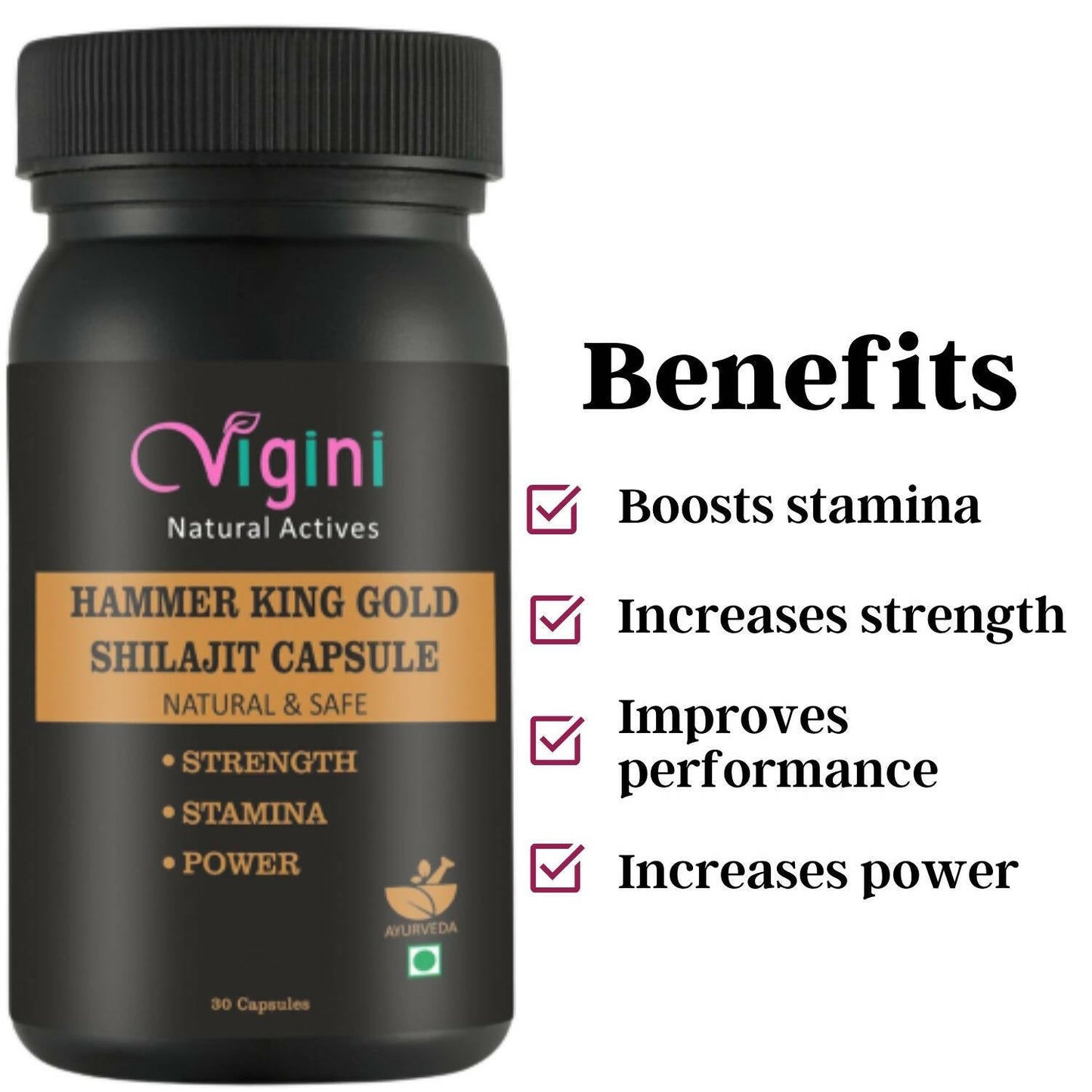 Vigini Natural Hammer King Gold Sj Capsule for Men | Swadesiicart