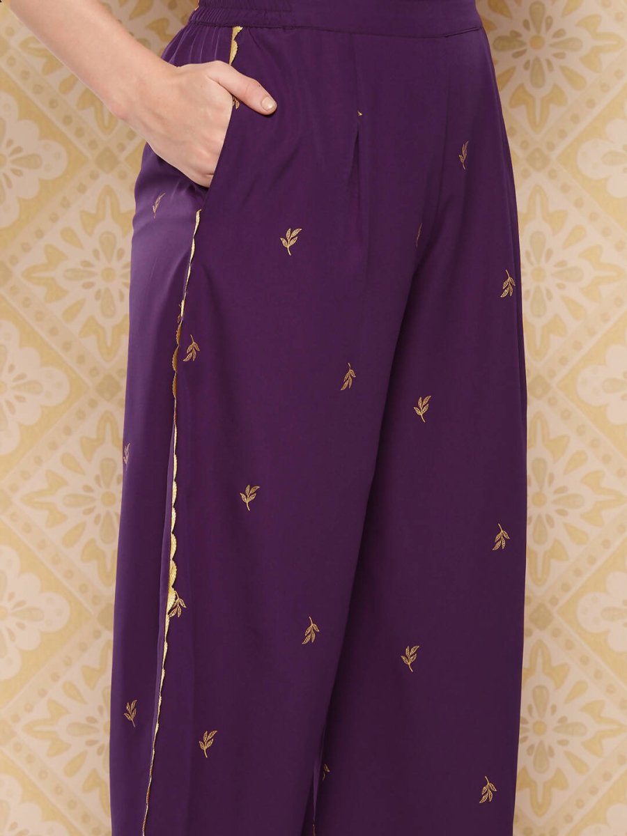 Ahalyaa Women's Traditional Wear Co-ods - Burgundy | Swadesiicart