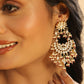 Nuyug 22K Gold Plated Pearl Empress Chandbali Earrings | Swadesiicart