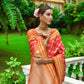 Vishnu Weaves Women's Red Handloom Raw Silk Zari Woven Saree with Blouse - Swadesiicart