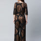 Ahalyaa Womens Black Crepe Copper Foil Printed Jumpsuit | Swadesiicart