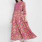NOZ2TOZ Women's Printed Anarkali Coral Kurta- (1pc set) - Noz2Toz
