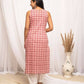 FIORRA Women's Floral Printed Pink Cotton Straight Kurta - Swadesiicart